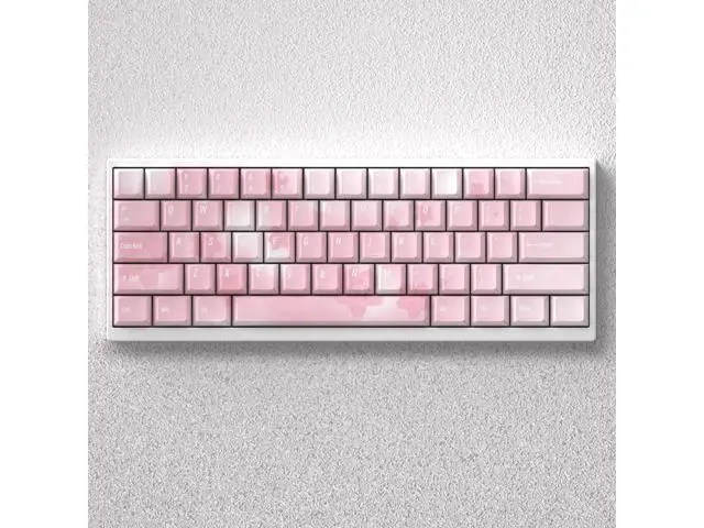 Alt view image 2 of 5 - Sakura keycaps, pink keycaps, height PBT, five-sided heat transfer, compatible with 60, 65, 68