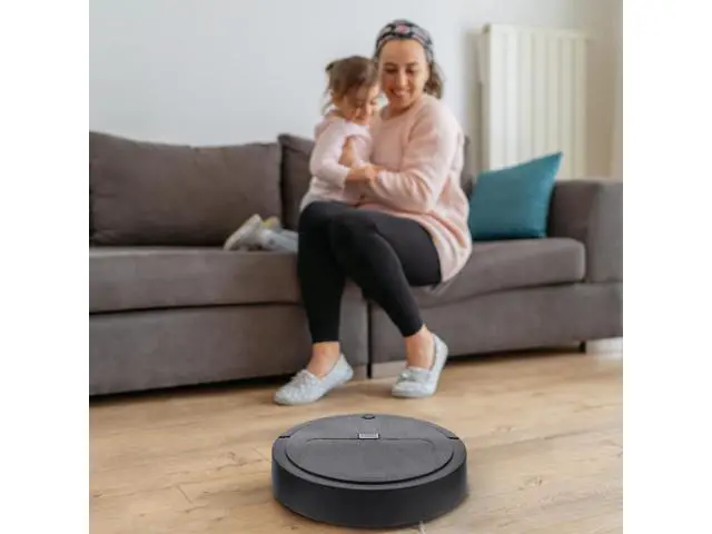 Alt view image 4 of 7 - Totority Simulation Automatic Floor Sweep Robot Vacuum Toy Kids Vacuum Robot Cleaner Toy Floor Sweeping Plaything Playhouse Simulation Appliances Black
