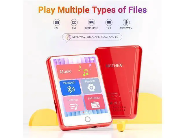 Alt view image 2 of 7 - 128GB MP3 Player Bluetooth 5.3 with 2.4" Full Touch ScreenMECHEN Portable Digital Music Player with HD SpeakerFM Radio, HiFi Lossless Sound, Recording, Support up to 512GB
