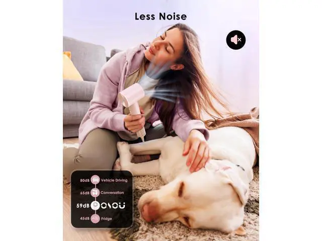 Alt view image 6 of 7 - OSOU Hair Dryer, Negative Ionic Hair Dryers, High-Speed Blow Dryer with 110, 000 RPM Brushless Motor, Fast Drying Lightweight Travel Hairdryer, Low Noise Home Hair Dryer with Smooth Nozzle