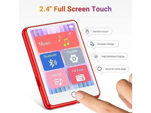 Alt view image 5 of 7 - 128GB MP3 Player Bluetooth 5.3 with 2.4" Full Touch ScreenMECHEN Portable Digital Music Player with HD SpeakerFM Radio, HiFi Lossless Sound, Recording, Support up to 512GB