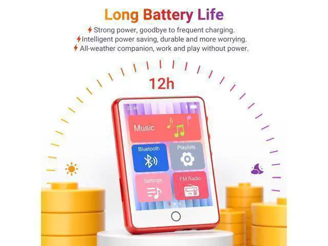 Alt view image 7 of 7 - 128GB MP3 Player Bluetooth 5.3 with 2.4" Full Touch ScreenMECHEN Portable Digital Music Player with HD SpeakerFM Radio, HiFi Lossless Sound, Recording, Support up to 512GB