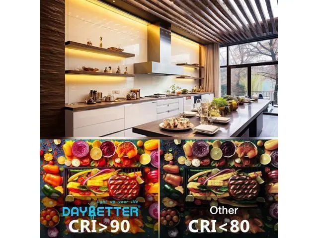 Alt view image 5 of 7 - COB LED Strip Lights Tunable White(2700K-6500K) COB LED Lights with 3040 LEDs 24V Adapter RF Remote Dimmable High Density Uniform LED Strip for Bedroom Kitchen Cabinet CRI90+ 16.4ft