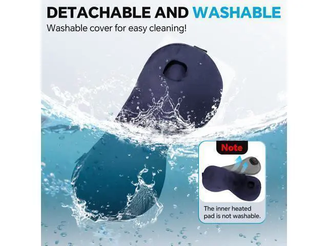 Alt view image 4 of 5 - Cordless Heated Eye Mask for Dry Eyes Relief, with 3 Heat Settings, Washable Eye Cover, Warm Heating Pad for Stye Eye Treatment & Travel Use