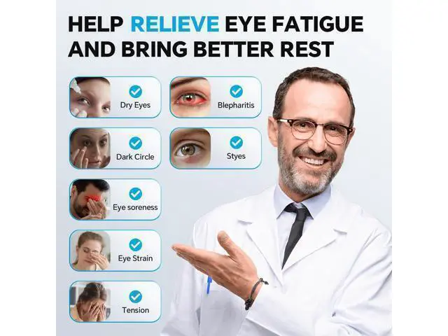 Alt view image 2 of 5 - Cordless Heated Eye Mask for Dry Eyes Relief, with 3 Heat Settings, Washable Eye Cover, Warm Heating Pad for Stye Eye Treatment & Travel Use