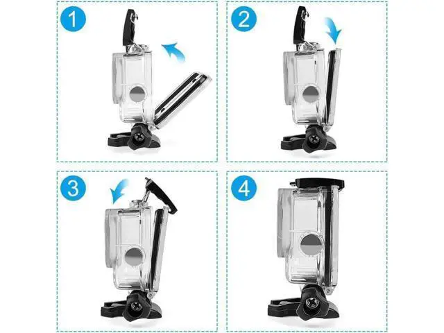 Alt view image 2 of 7 - 60M Waterproof Case for GoPro Hero 8 Black Underwater Waterproof Protective Housing Case for GoPro Action Camera with Quick Release Mount and Thumbscrew