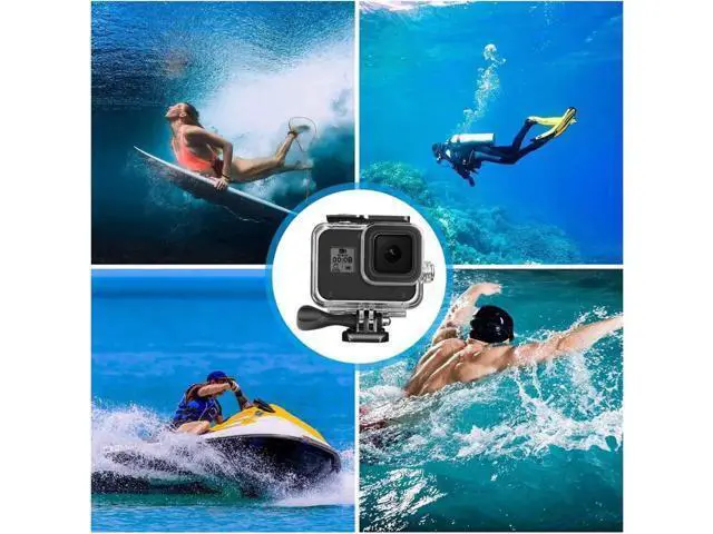 Alt view image 4 of 7 - 60M Waterproof Case for GoPro Hero 8 Black Underwater Waterproof Protective Housing Case for GoPro Action Camera with Quick Release Mount and Thumbscrew