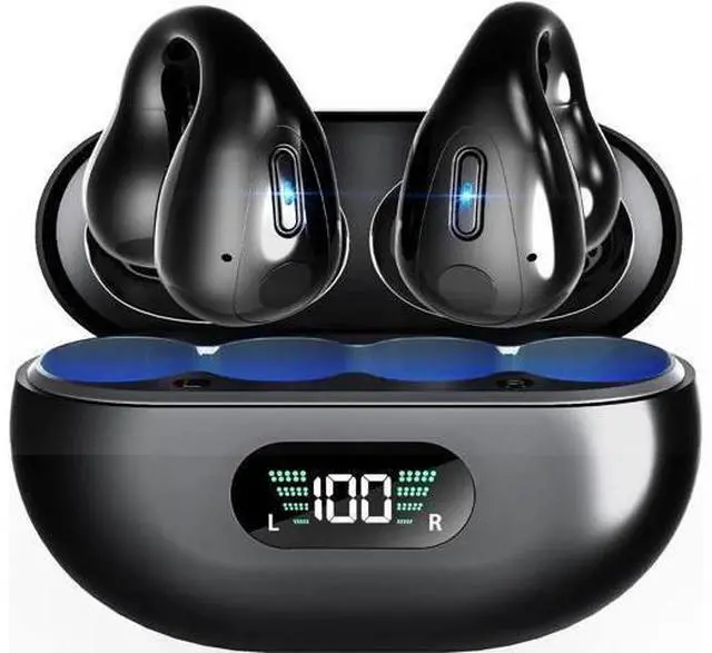 Main image of Open Ear Headphones, Clip On Wireless Earbuds Bluetooth 5.3, Sports Earphones with ENC Mic, 36 Hours HIFI Earpods with LED Display Charging Case, IPX7 Waterproof Running Ear Buds