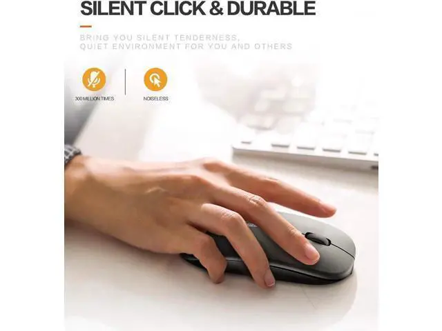 Alt view image 6 of 7 - Bluetooth Mouse, Slim Silent Rechargeable Bluetooth 5.0 Wireless Mouse, 800/1200/1600 DPI Portable Computer Cordless Mouse for Laptop PC Mac, iPad OS