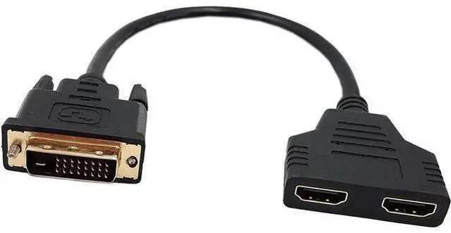 Main image of DVI to HDMI CableSinLoon Gold-Plated DVI Male 24 1 Pin to Dual Hdmi Female 1080p Hdmi Video Converter Adapter Splitter Cable
