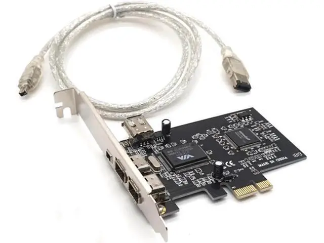 Alt view image 5 of 7 - PCIe 1X IEEE 1394A 4 Port(3+1) PCI-E Firewire Card Adapter With 6 Pin To 4 Pin IEEE 1394 Cable For Desktop PC