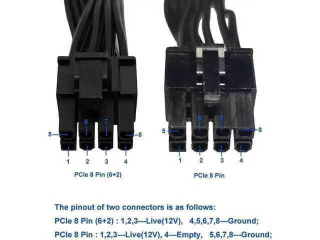 Alt view image 4 of 4 - Pcie 8 Pin Male To Dual Pcie 2X 8 Pin (6+2) Male Power Adapter Cable For Seasonic Power Supply 25-Inch+9-Inch (63Cm+23Cm)