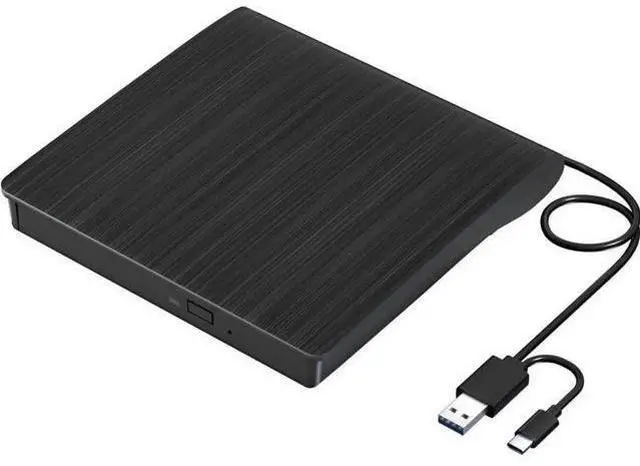 Main image of External CD DVD Drive, USB 3.0 & TYPE C Portable CD DVD +/-RW Drive, CD/DVD ROM Player Burner Reader Writer Rewriter Optical Disc Drive for Laptop Desktop PC, Windows 11/10/8/7, Apple Mac, Linux OS