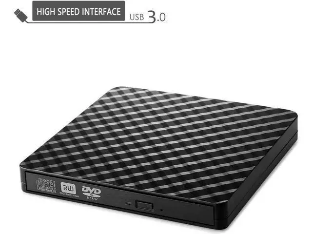 Alt view image 2 of 7 - External CD DVD Drive, USB 3.0 Portable CD/DVD +/-RW Drive Slim Optical Burner Writer Rewriter, High Speed Data Transfer for Laptop Notebook Desktop PC MAC OS Windows 7/8/10 (Black)