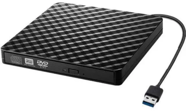Main image of External CD DVD Drive, USB 3.0 Portable CD/DVD +/-RW Drive Slim Optical Burner Writer Rewriter, High Speed Data Transfer for Laptop Notebook Desktop PC MAC OS Windows 7/8/10 (Black)
