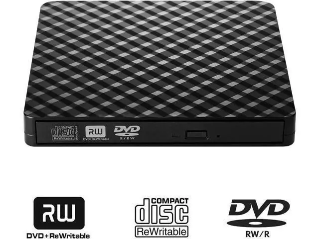 Alt view image 6 of 7 - External CD DVD Drive, USB 3.0 Portable CD/DVD +/-RW Drive Slim Optical Burner Writer Rewriter, High Speed Data Transfer for Laptop Notebook Desktop PC MAC OS Windows 7/8/10 (Black)