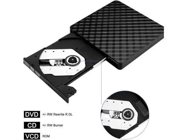 Alt view image 7 of 7 - External DVD Drive, CD DVD +/-RW Drive USB 3.0 Protable USB DVD/CD ROM Burner Optical Drive Player Reader Writer for Windows 11/10/8/7 Laptop Desktop Computer, Mac OS (Black)