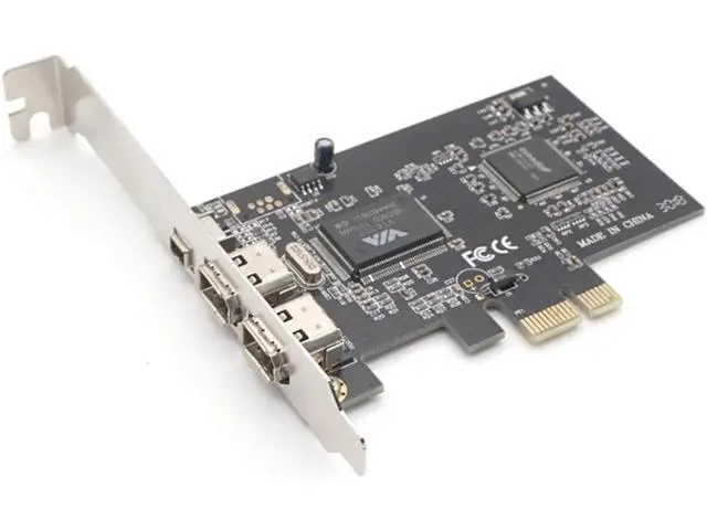 Alt view image 2 of 7 - PCIE 1394 Firewire Card, PCI Express (1X) to External IEEE 1394 Adapter Controller (2 x 6 Pin + 1 x 4 Pin) for Desktop PC and DV Connection,with cable