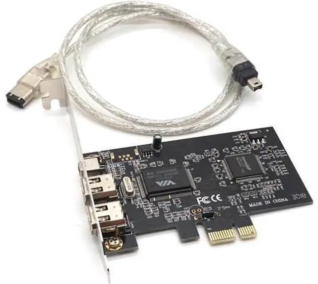 Main image of PCIE 1394 Firewire Card, PCI Express (1X) to External IEEE 1394 Adapter Controller (2 x 6 Pin + 1 x 4 Pin) for Desktop PC and DV Connection,with cable