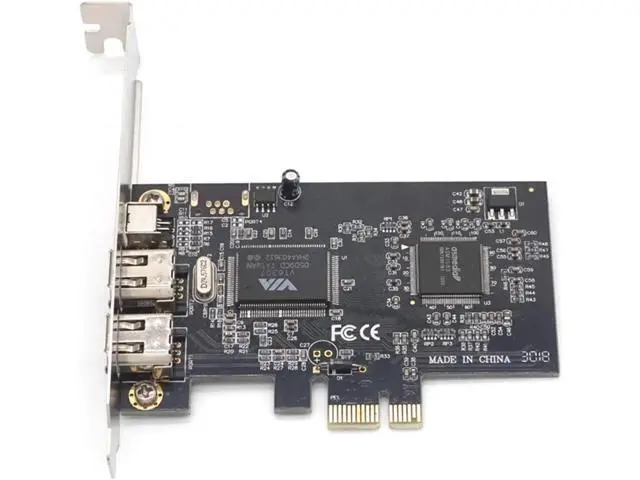 Alt view image 3 of 7 - PCIE 1394 Firewire Card, PCI Express (1X) to External IEEE 1394 Adapter Controller (2 x 6 Pin + 1 x 4 Pin) for Desktop PC and DV Connection,with cable