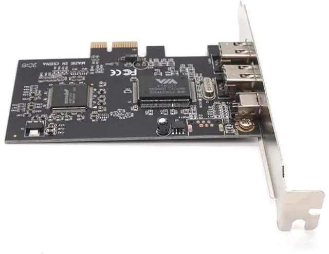 Alt view image 5 of 7 - PCIE 1394 Firewire Card, PCI Express (1X) to External IEEE 1394 Adapter Controller (2 x 6 Pin + 1 x 4 Pin) for Desktop PC and DV Connection,with cable