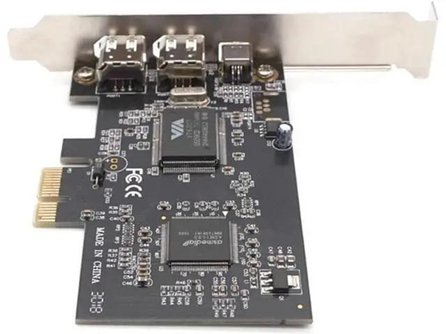 Alt view image 6 of 7 - PCIE 1394 Firewire Card, PCI Express (1X) to External IEEE 1394 Adapter Controller (2 x 6 Pin + 1 x 4 Pin) for Desktop PC and DV Connection,with cable