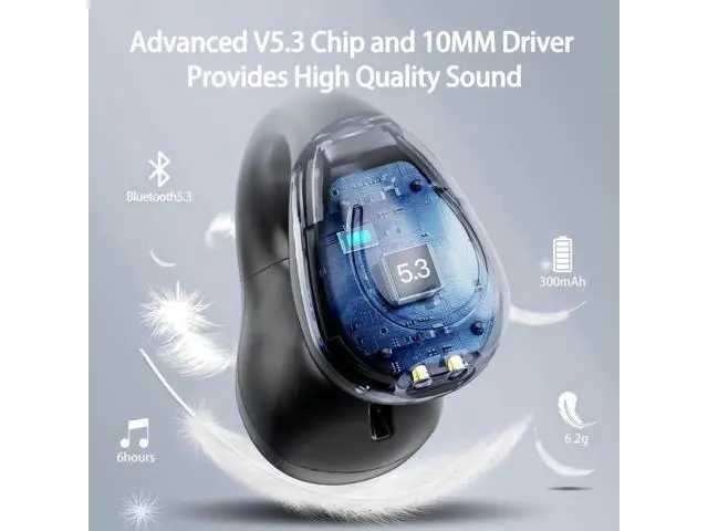 Alt view image 5 of 7 - Wireless Headphones, Bluetooth 5.3 Earbuds In Ear 10mm Drivers Wireless Headphones 36H Deep Bass Stereo Bluetooth Earbuds Built in ENC Mic, LED Display, USB-C, IPX7 Waterproof Bluetooth Earphones