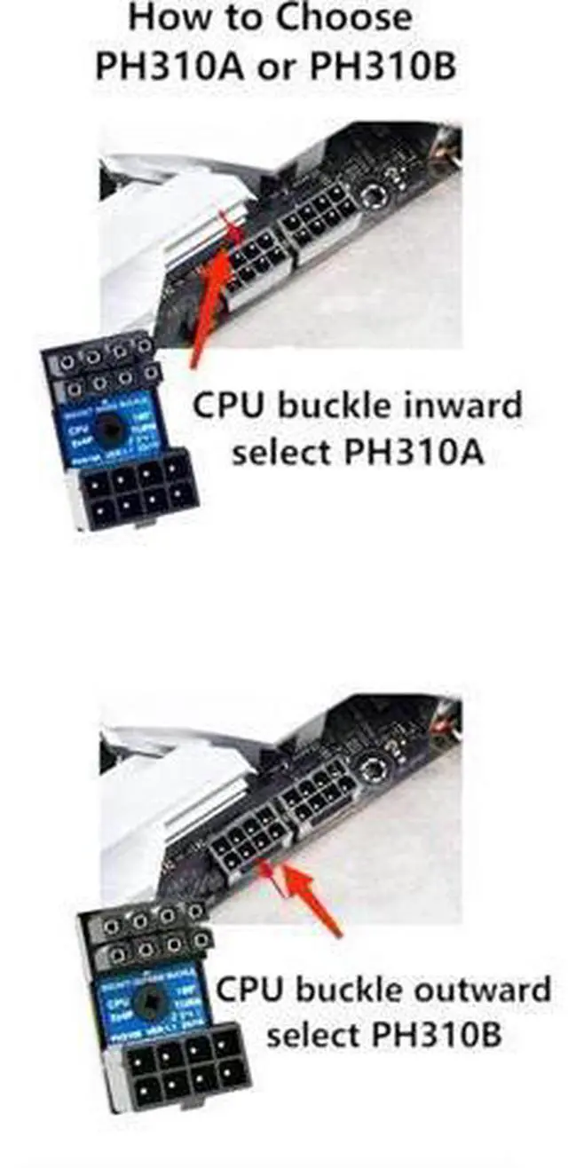 Alt view image 5 of 7 - CPU 8 Pin Power Adapter 180 Degree Steering Connector for Desktop Graphics Card Mainboard to Reduce The Height of Power Cord (PH310B)