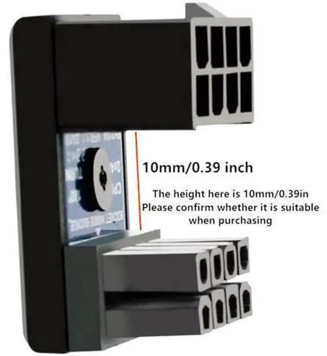 Alt view image 7 of 7 - CPU 8 Pin Power Adapter 180 Degree Steering Connector for Desktop Graphics Card Mainboard to Reduce The Height of Power Cord (PH310B)