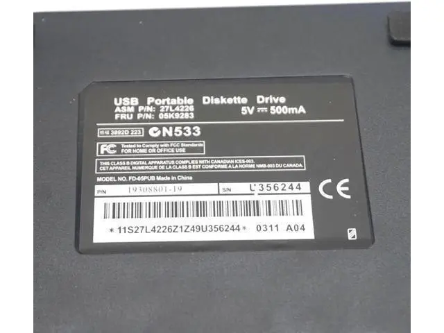 Alt view image 2 of 7 - 1.44 MB Floppy Disk 3.5" USB External Drive Portable Floppy Disk Drive Diskette FDD For Laptop Desktop PC