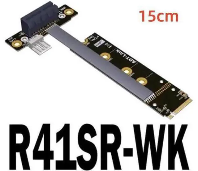 Main image of M.2 NVMe PCIE 1x 4.0 to M.2 NVMe Key M Riser Adapter Card Extension female chassis M2 PCI-Express X1 Sata Power Cord Rose Gold