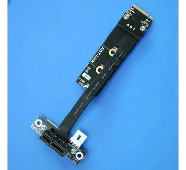 Alt view image 3 of 7 - M.2 NVMe PCIE 1x 4.0 to M.2 NVMe Key M Riser Adapter Card Extension female chassis M2 PCI-Express X1 Sata Power Cord Rose Gold