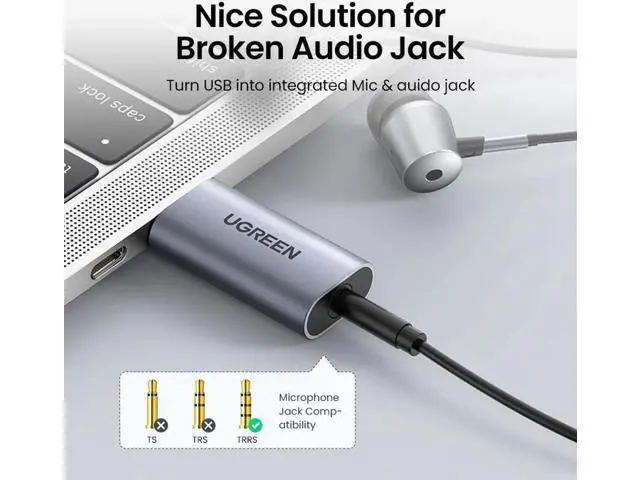 Alt view image 4 of 7 - USB Sound Card Audio Interface USB Sound Card for Laptop PC PS4 Earphone Microphone Audio Card USB External Sound Card