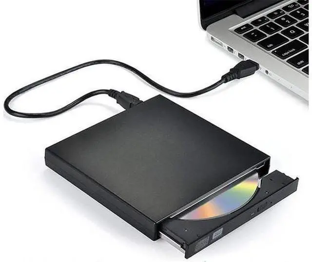 Main image of External CD DVD Drive, USB 2.0 Slim Protable External CD-RW Drive DVD-RW Burner Writer Player for Laptop Notebook PC Desktop Computer, Black