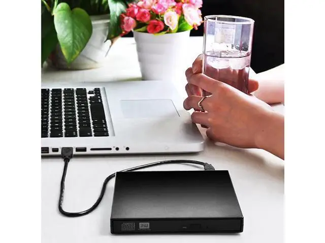 Alt view image 5 of 7 - External CD DVD Drive, USB 2.0 Slim Protable External CD-RW Drive DVD-RW Burner Writer Player for Laptop Notebook PC Desktop Computer, Black