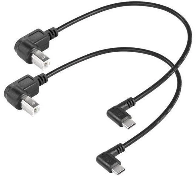 Main image of 2 Pack USB C Printer Cable Right Angled USB B to Type C Cord 11.8inch USB B Male to USB C Male for Printer,MIDI Controller,Scanner,Digital Piano MIDI Controller,DJ Controller (UP+UP)