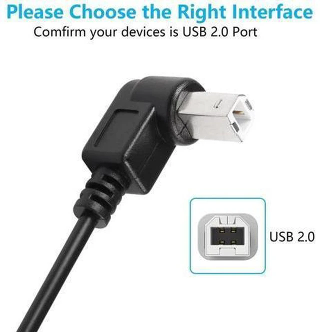 Alt view image 2 of 6 - 2 Pack USB C Printer Cable Right Angled USB B to Type C Cord 11.8inch USB B Male to USB C Male for Printer,MIDI Controller,Scanner,Digital Piano MIDI Controller,DJ Controller (UP+UP)