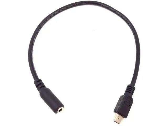 Alt view image 5 of 6 - (2-Pack) Mini USB Male to 3.5mm Female Audio Cable for Active Clip Mic Microphone Adapter Cord-1Feet
