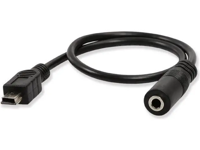 Alt view image 6 of 6 - (2-Pack) Mini USB Male to 3.5mm Female Audio Cable for Active Clip Mic Microphone Adapter Cord-1Feet