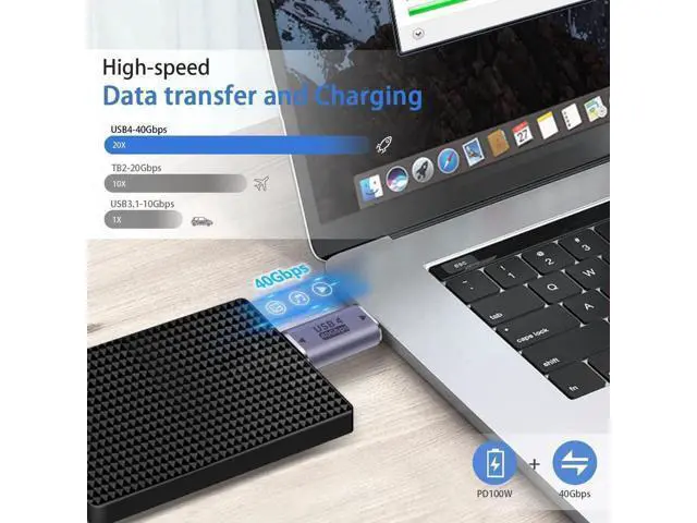 Alt view image 2 of 7 - USB C to USB C Adapter 40Gpbs, 8k@60HZ and 100W Fast Charging, Type C Male to Male Adapter Compatible with Thunderbolt 3/4 MacBook Pro/Air, Laptop, Phones and More Type C Devices (2 Pack)