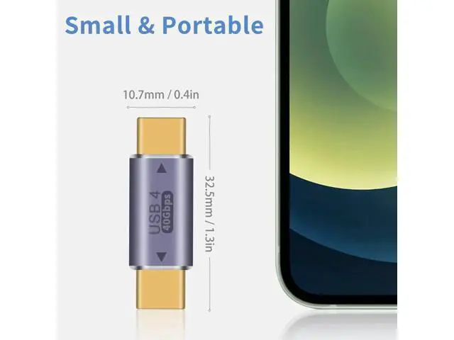 Alt view image 4 of 7 - USB C to USB C Adapter 40Gpbs, 8k@60HZ and 100W Fast Charging, Type C Male to Male Adapter Compatible with Thunderbolt 3/4 MacBook Pro/Air, Laptop, Phones and More Type C Devices (2 Pack)