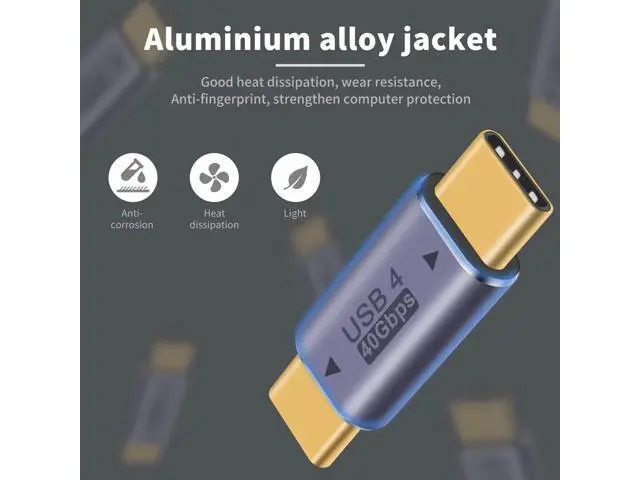 Alt view image 6 of 7 - USB C to USB C Adapter 40Gpbs, 8k@60HZ and 100W Fast Charging, Type C Male to Male Adapter Compatible with Thunderbolt 3/4 MacBook Pro/Air, Laptop, Phones and More Type C Devices (2 Pack)