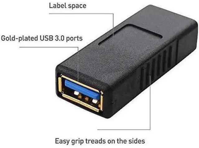 Alt view image 2 of 7 - 2-Pack USB 3.0 Coupler USB Female to Female Adapter Gender Changer
