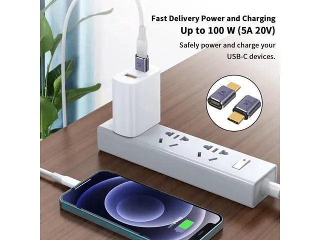 Alt view image 7 of 7 - USB C Extender Adapter 2-Pack, 8K@60Hz & 40Gbps Data USB C Male to Female Extension Adapter, 100W Charging Type C Extender Thunderbolt 4 Connector for iPhone, MacBook Pro