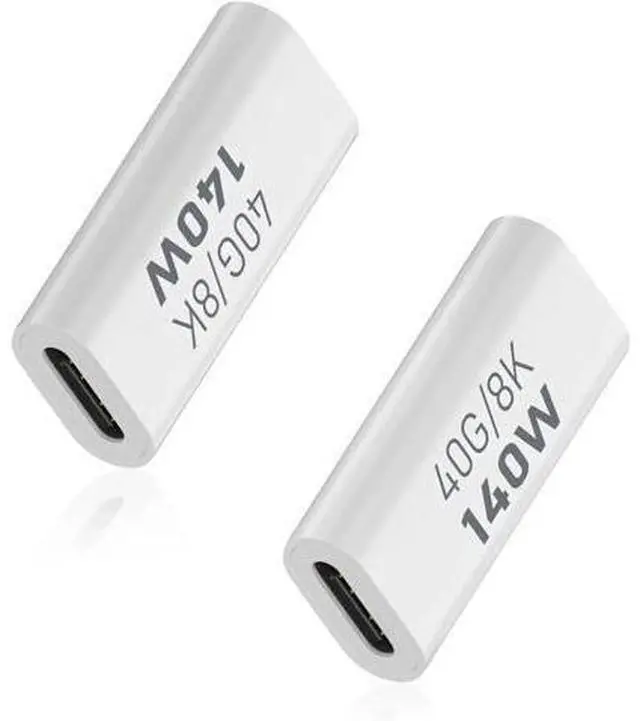Main image of USB C Coupler 40Gbps, PD140W and 8K@60Hz Video Display, USB C Female to Female Adapter, Type C to Type C for Thunderbolt 4/3, MacBook Pro/Air, iPad, Laptop, Phones (2Pack)