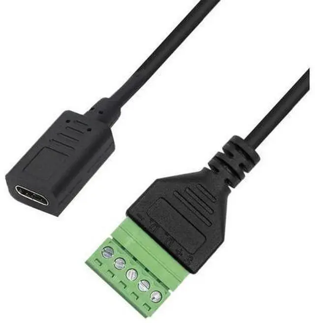 Alt view image 3 of 5 - USB C Terminal,USB Type C Female to 5 Pins Screw Terminal Solderless Charging and Data Transfer Converter Adapter Extension Cord 1Ft(Type C Female)