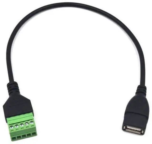 Main image of 12 Inch USB 2.0 5 Pin Female Terminal Block Cable, USB Extension Plug Bolt Screw Solderless Terminal Adapter Connector Charging and Data Transfer Cord