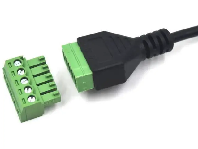 Alt view image 4 of 6 - 12 Inch USB 2.0 5 Pin Female Terminal Block Cable, USB Extension Plug Bolt Screw Solderless Terminal Adapter Connector Charging and Data Transfer Cord