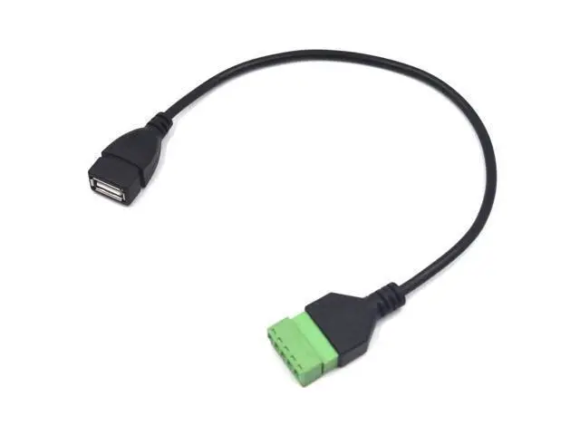 Alt view image 6 of 6 - 12 Inch USB 2.0 5 Pin Female Terminal Block Cable, USB Extension Plug Bolt Screw Solderless Terminal Adapter Connector Charging and Data Transfer Cord