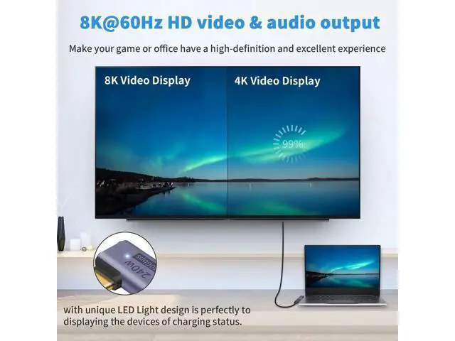 Alt view image 5 of 6 - USB C Right Angle Adapter PD 240W for Thunderbolt 4/3, Right Angle 90 Degree USB C Male to Female Extender USB 4.0 L Shape Connector with 8K@60Hz Video for iPad, MacBook, 2-Pack